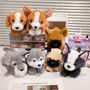 Heavy Particle Small Size Dog Lying Husky Plush Toy Doll Claw Machine Stuffed Animal Children's Birthday Gift