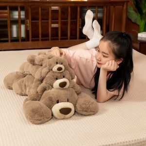 Cute Plush Toy Bear Sleeping Pillow Leg Hug Giant Stuffed Animal Lazy Soft Doll Birthday Gift for Girls